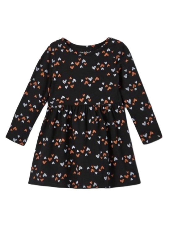 Cat & Jack Other - CAT & JACK GIRLS HEART PRINT DRESS - BLACK VARIOUS SIZES  (NEW WITH TAGS) A7